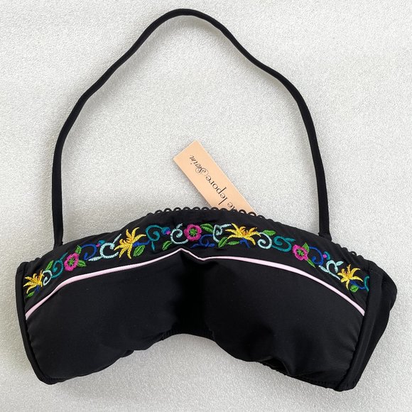 Nanette Lepore Swim Embroidered Floral Bandeau - Picture 1 of 4